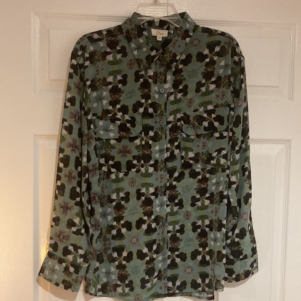 Elan Sheer Floral Blouse